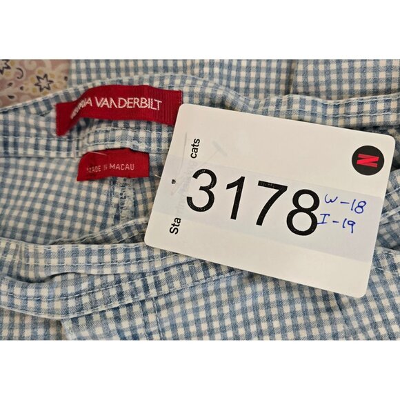 Blue Checkered Cotton Shorts Gingham Comfort Elastic Waist Plus Size cottagecore - Picture 5 of 7